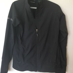 black jacket (captain Morgan on sleeve)